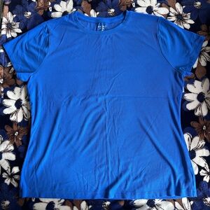 Nine West Royal Blue Ribbed Short Sleeve Top